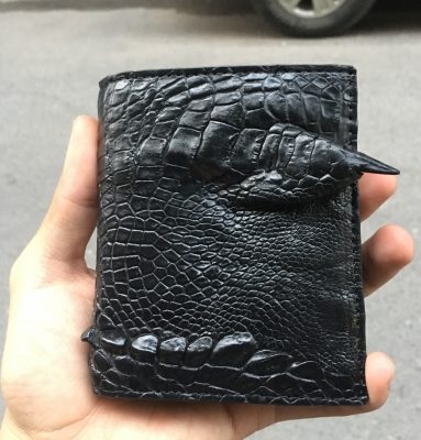Ví đứng da cá sấu đen - Móng chân cá sấu