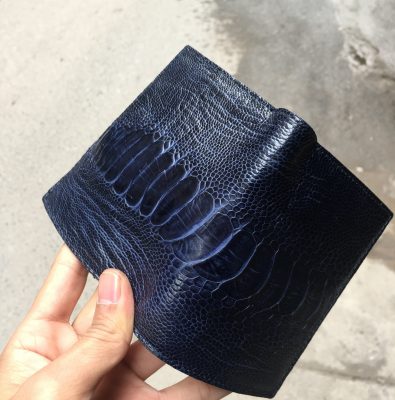 Ví đứng da chân đà điểu màu xanh dương